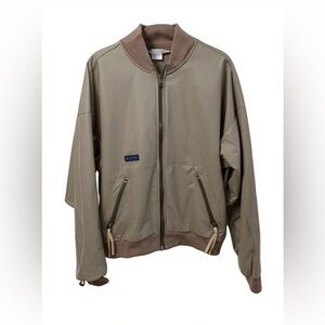 Vintage Columbia Large Bomber Jacket Lightweight Liner80s Military Green #1665